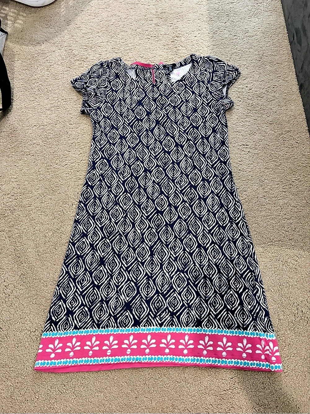 Hatley Women’s Geometric Dress Size Small Blue Pink Like New